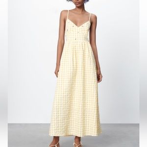 NWT Zara Gingham Maxi dress size XS
